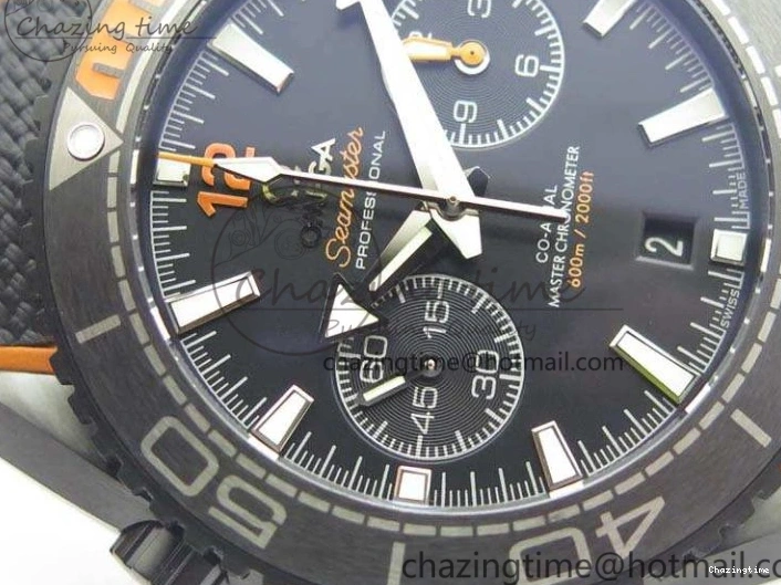 0504 Planet Ocean Master Chronometer Chrono DLC OM 1:1 Best Edition Black Dial On Nylon Strap A Chic 8103